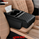Console Armrest Cushion with Tissue Box And Cup Holder - Black