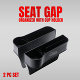 Seat Gap Organizer With Cup Holder 2 Pc Set