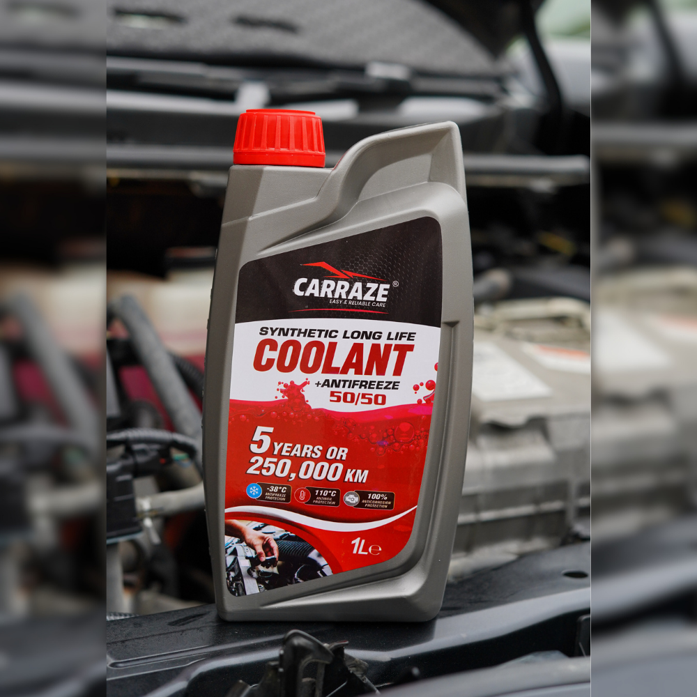 Carraze Long Life Red Coolant 50/50 (4 Liter) + Engine Degreaser