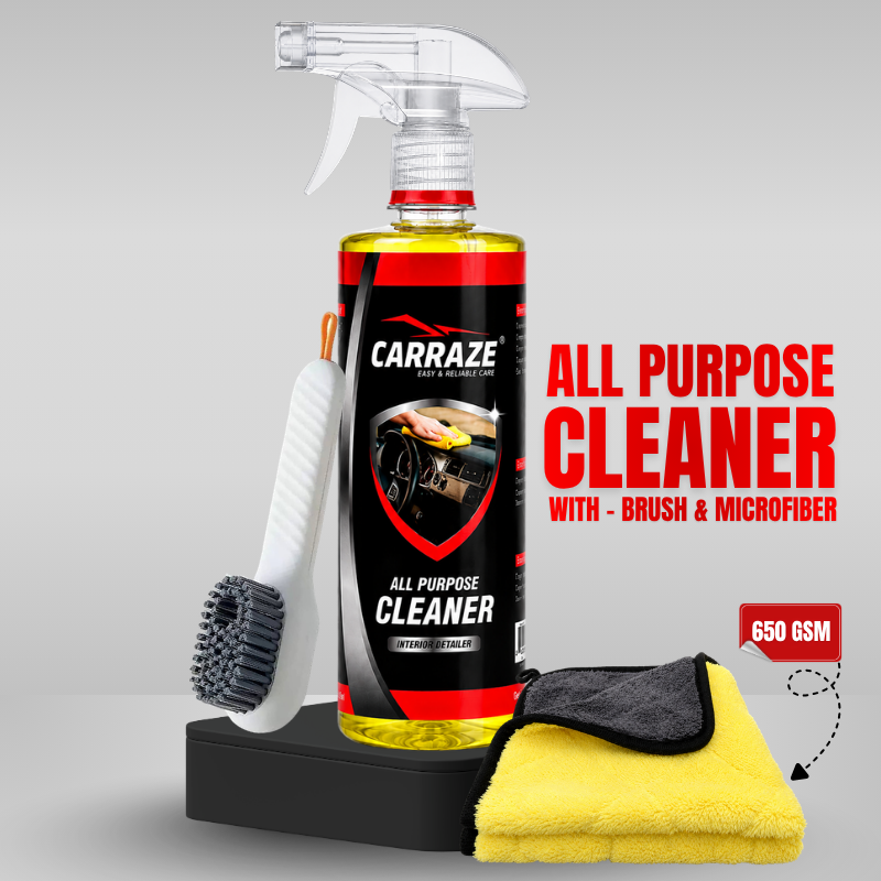 Carraze All Purpose Cleaner 500ml+Detailing Brush+Microfiber Towel 650GSM (40x40cm)