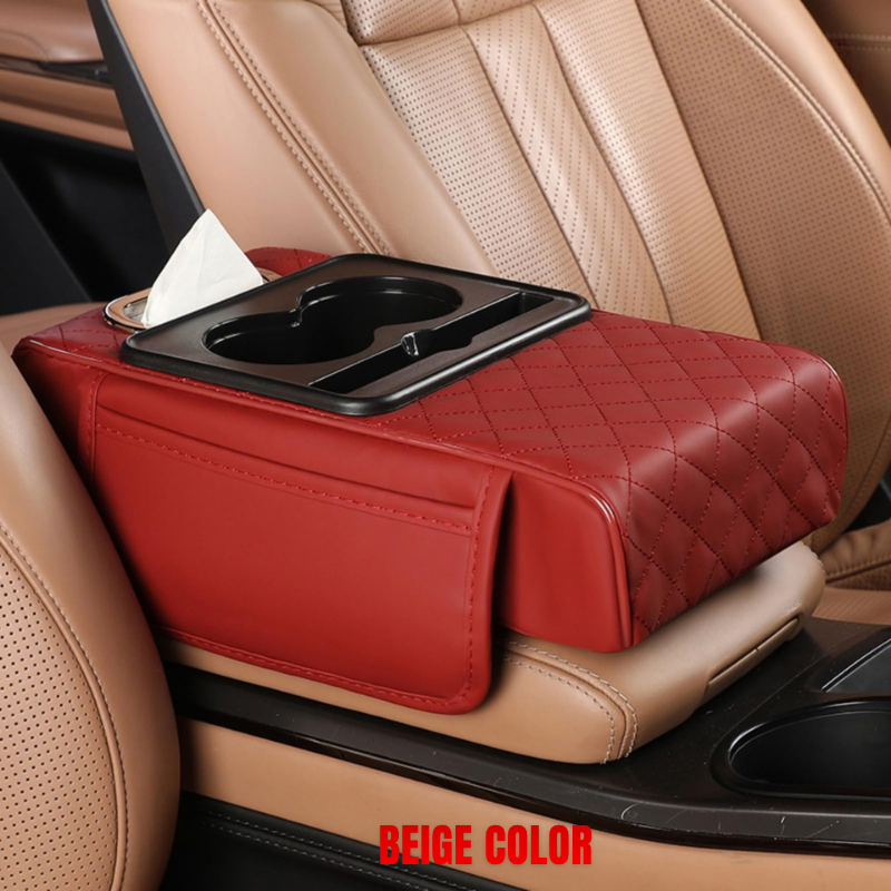 Console Armrest Cushion with Tissue Box And Cup Holder