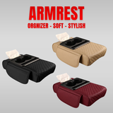 Console Armrest Cushion with Tissue Box And Cup Holder