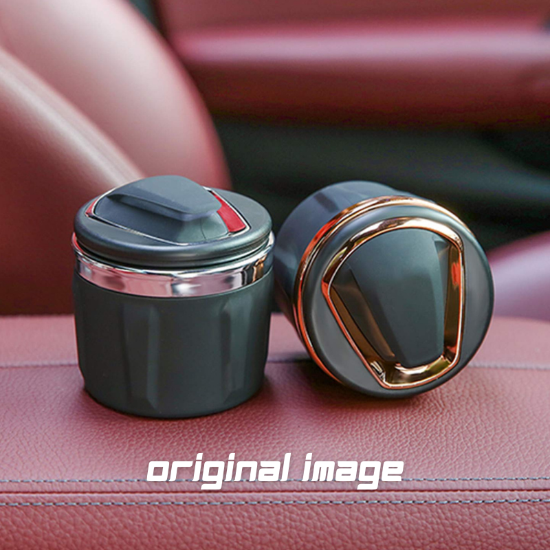 Ceramics Car Ashtray with LED Light (Golden)