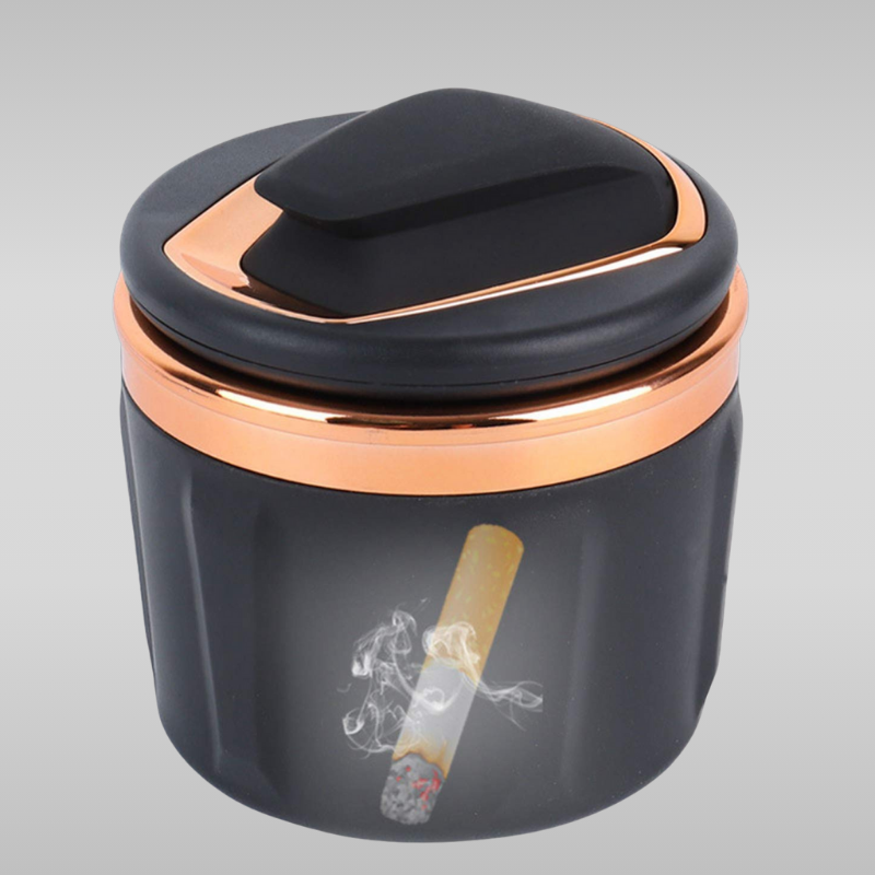 Ceramics Car Ashtray with LED Light (Golden)