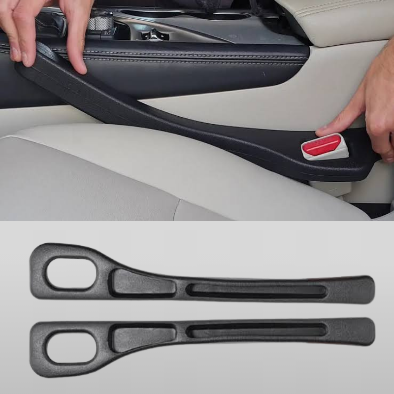 Universal Car Seat Gap Filler Black Stiff 2PC Set