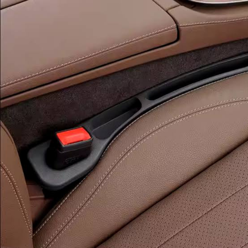 Universal Car Seat Gap Filler Black Stiff 2PC Set