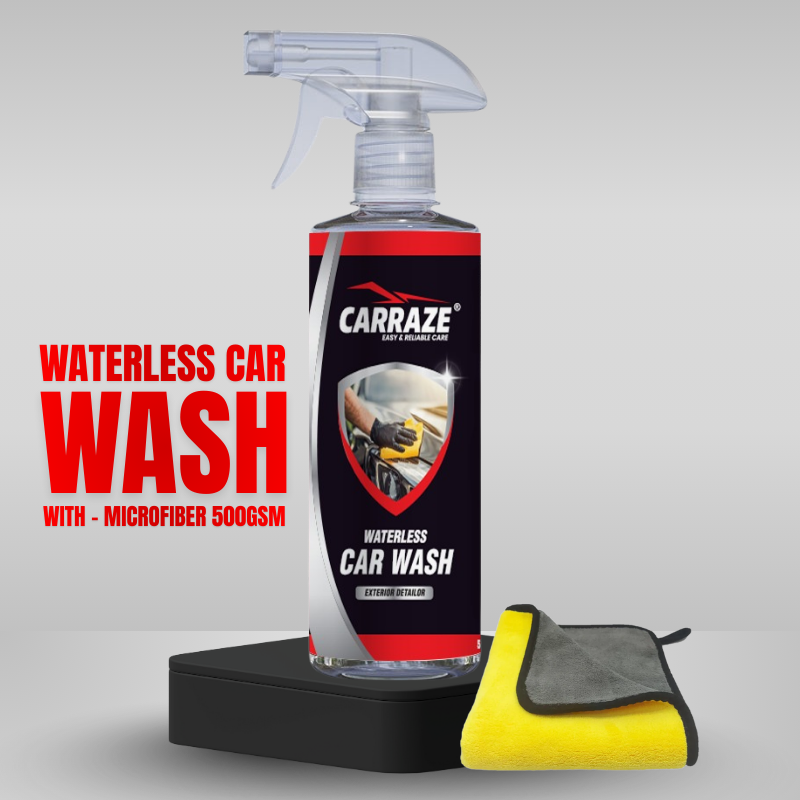 Carraze Waterless Car Wash + Microfiber Towel 500GSM (40x40cm)