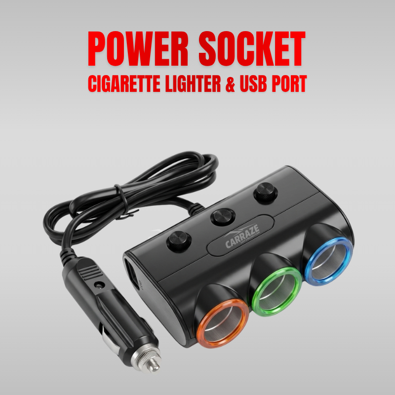 Power Socket Cigarette Lighter And USB Port