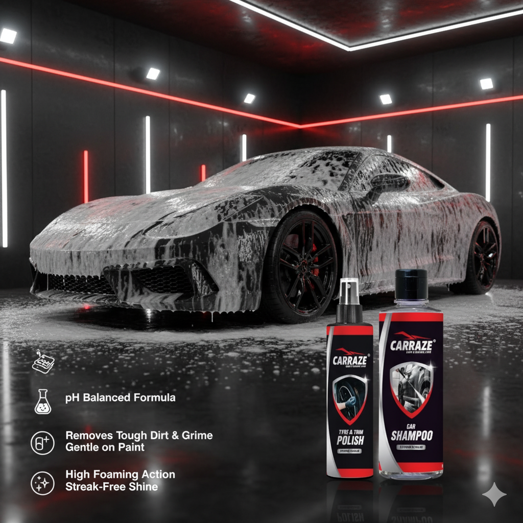 Car Shampoo With Tyre & Trim Polish for Ultimate Exterior Detailing
