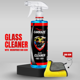 Carraze Glass Cleaner 500ml + Microfiber Towel 500GSM (40x40cm)