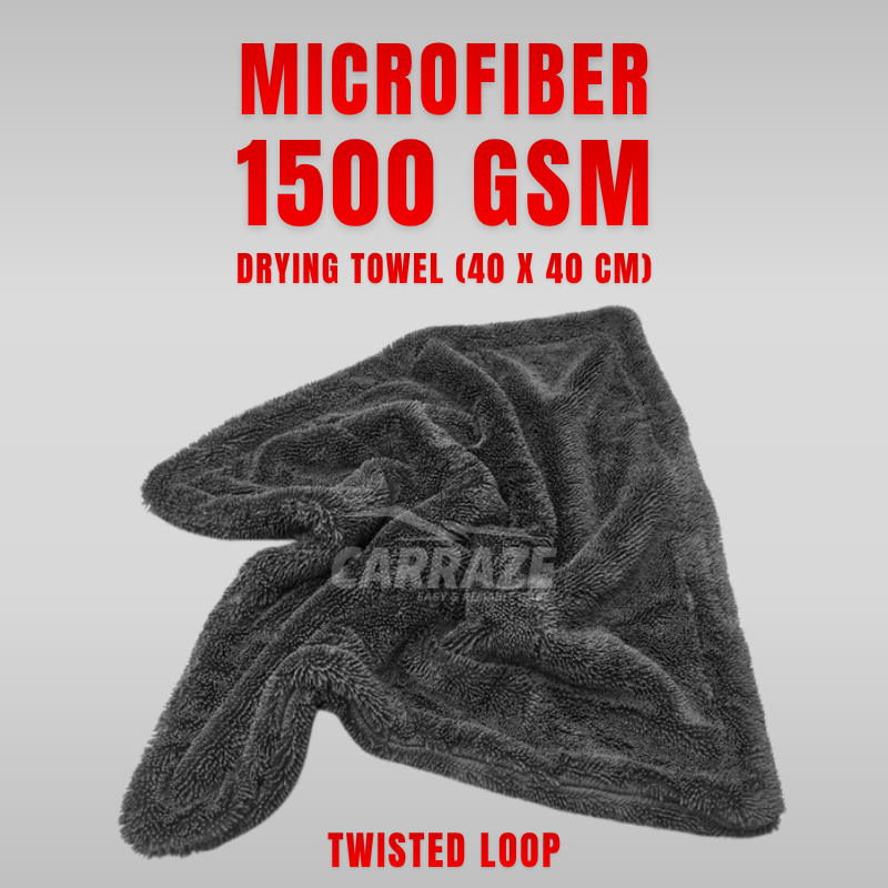 Microfiber Towel 1500 GSM Water Magnet | Drying Towel | Twisted Loop 40x40