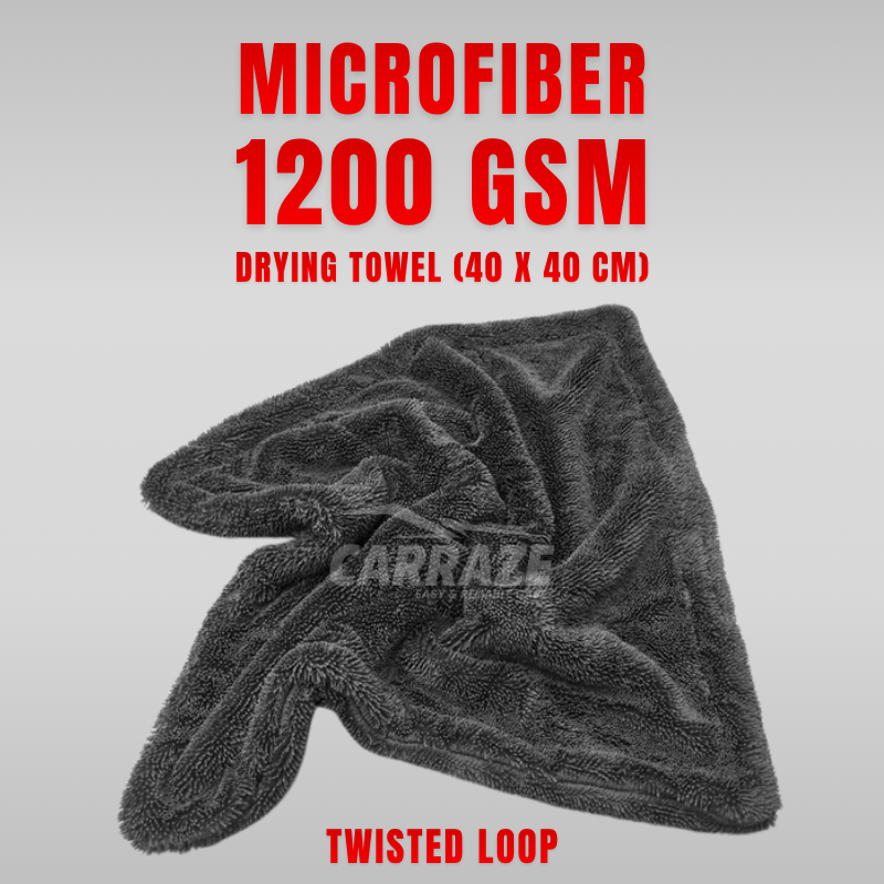 Microfiber Towel 1200 GSM Water Magnet | Drying Towel | Twisted Loop 40x40