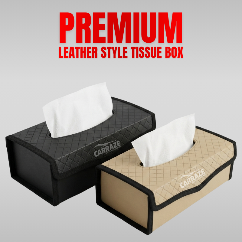 Premium Leather Style Tissue Box | Foldable