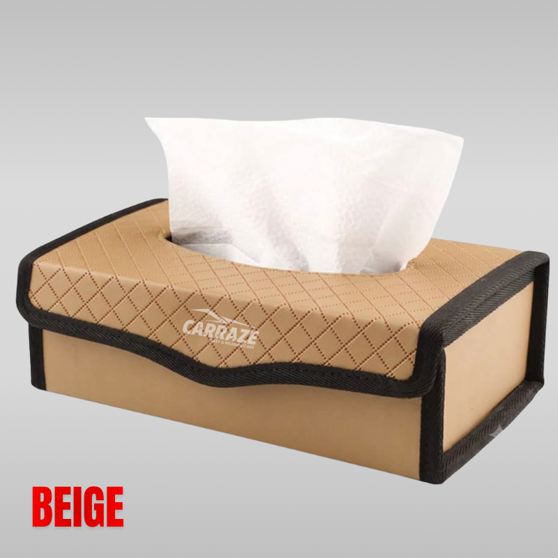 Premium Leather Style Tissue Box | Foldable