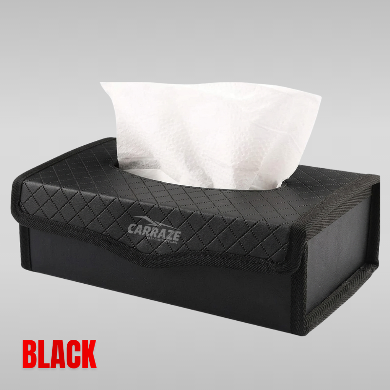 Premium Leather Style Tissue Box | Foldable