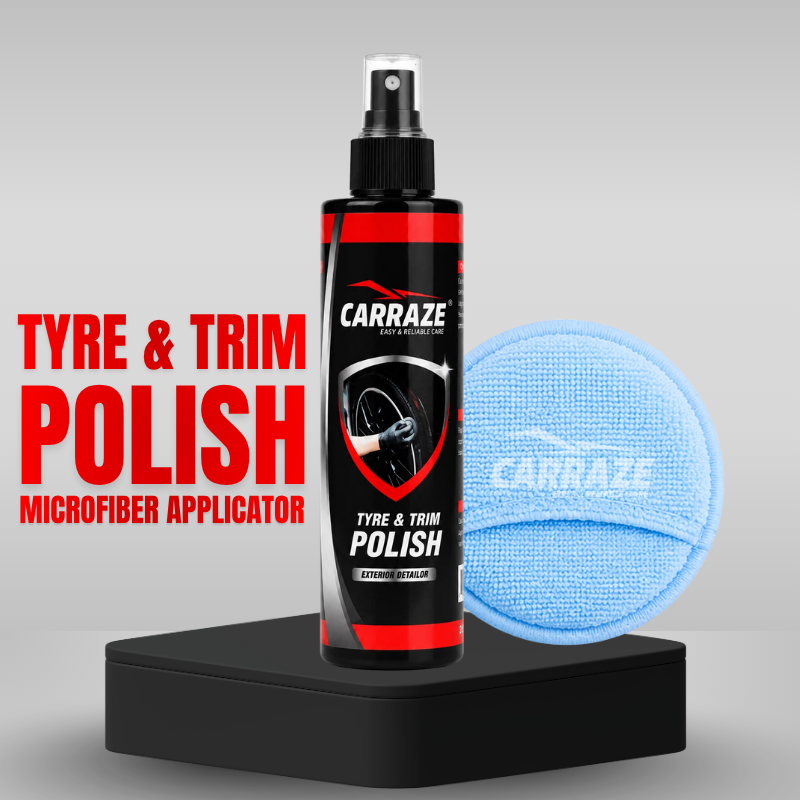 Carraze Tyre & Trim Polish 250ml With Microfiber Applicator Pad