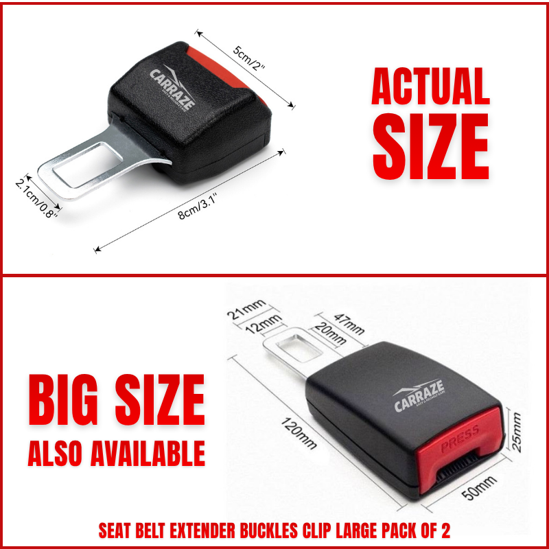 Seat Belt Extender Buckles Clip Pack of 2 Small