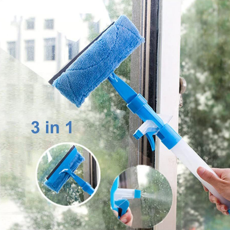 Car Multifunctional Water Spray Window Cleaner Screen Wiper with Microfiber Head