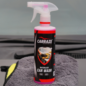Carraze Waterless Car Wash bottle with microfiber cloth – best car detailing product in Pakistan