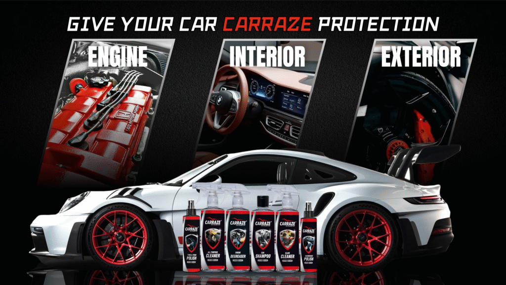 Carraze Complete Car Care Kit – Full car cleaning and protection pack with shampoo, polish, cleaner, and cloth