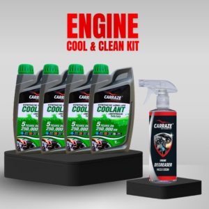 Carraze Long Life Green Coolant 50/50 (4 Liter) + Engine Degreaser
