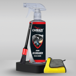 Carraze Engine Degreaser 500ml + Detailing Brush + Microfiber Towel 400GSM (30x40cm)