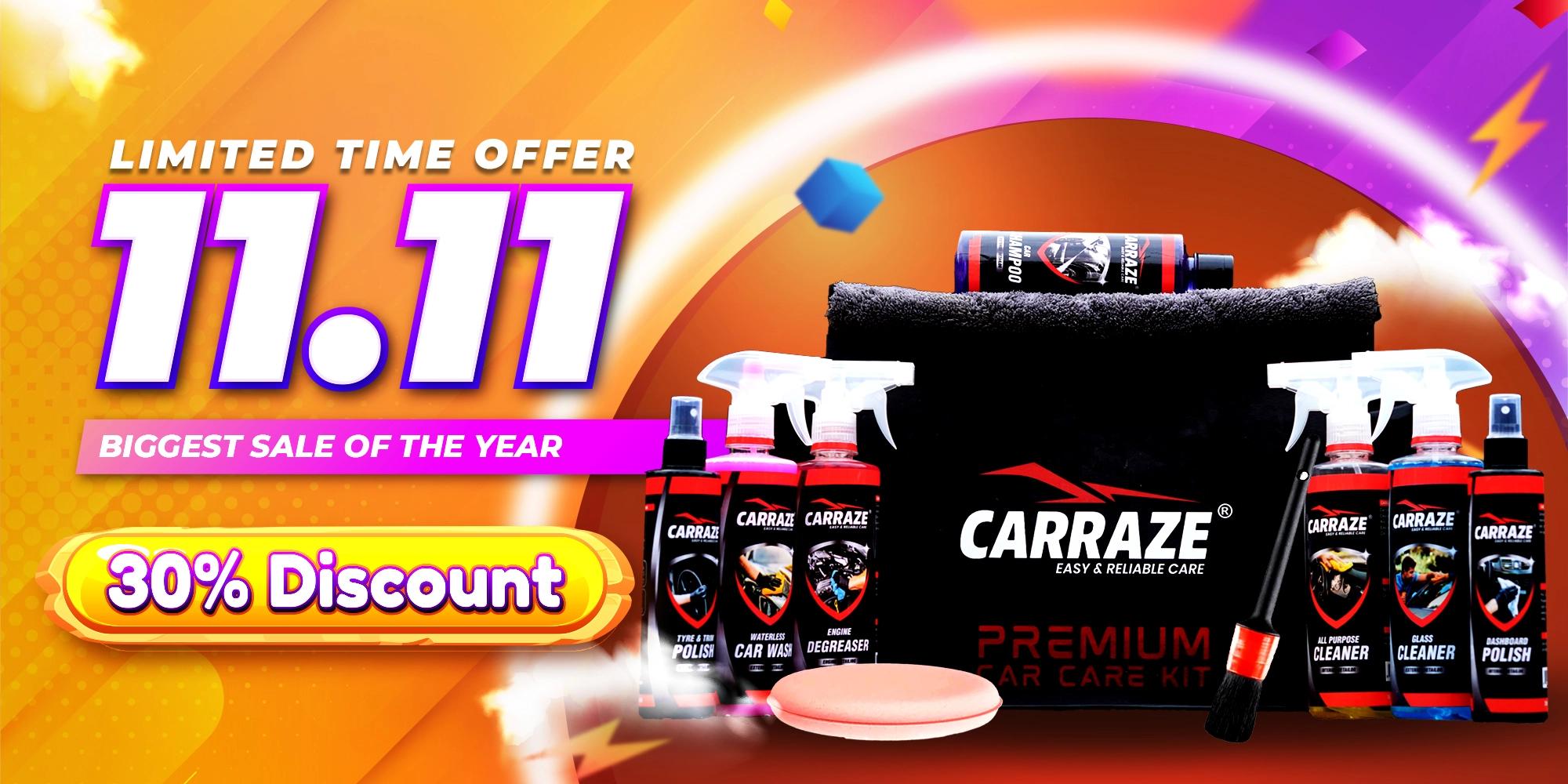 Carraze 11.11 Sale – Up to 30% Off on Premium Car Care Products in Pakistan