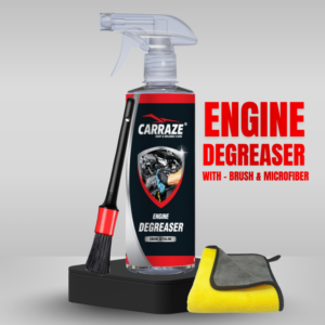 Carraze Engine Degreaser 500ml + Detailing Brush + Microfiber Towel 500GSM (40x40cm)