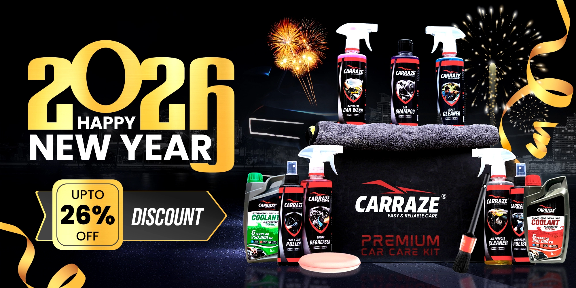 Happy New Year 2026 Car Care Sale – Carraze Premium Car Care Products Upto 26% Off in Pakistan