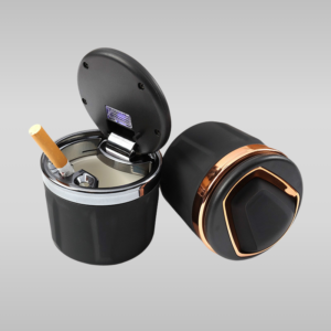 Ceramics Car Ashtray with LED Light (Golden)