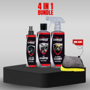 Carraze 4-in-1 Car Care Bundle | Shampoo, Polish, Cleaner & Cloth
