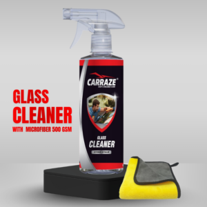 Carraze Glass Cleaner 500ml + Microfiber Towel 500GSM (40x40cm)