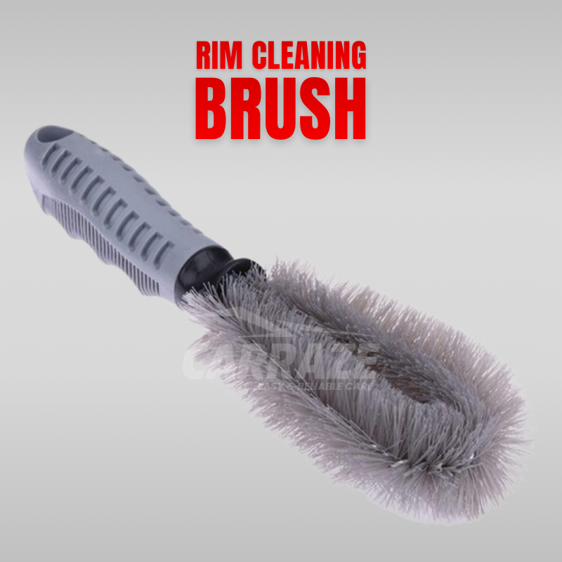 Premium Rim Cleaning Brush for car wheels, safe on alloy, chrome, and painted rims, removes brake dust and dirt effectively