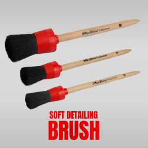 Wooden Soft Detailing Brush Pack of 3 with soft bristles for car interior dashboard and air vent cleaning