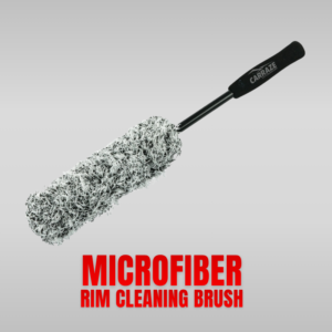 Microfiber rim cleaning brush for scratch-free deep wheel and alloy rim cleaning