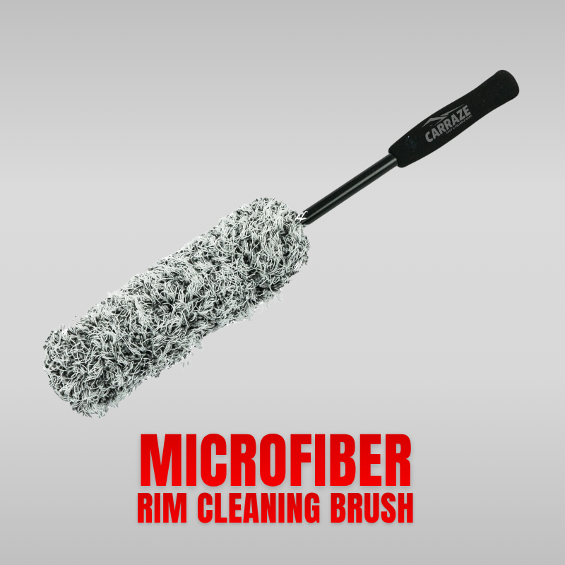 Microfiber rim cleaning brush for scratch-free deep wheel and alloy rim cleaning
